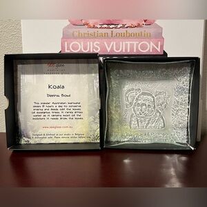 Fused See Glass KOALA Australian Handmade Glass Melbourne Dip Bowl Signed NIB